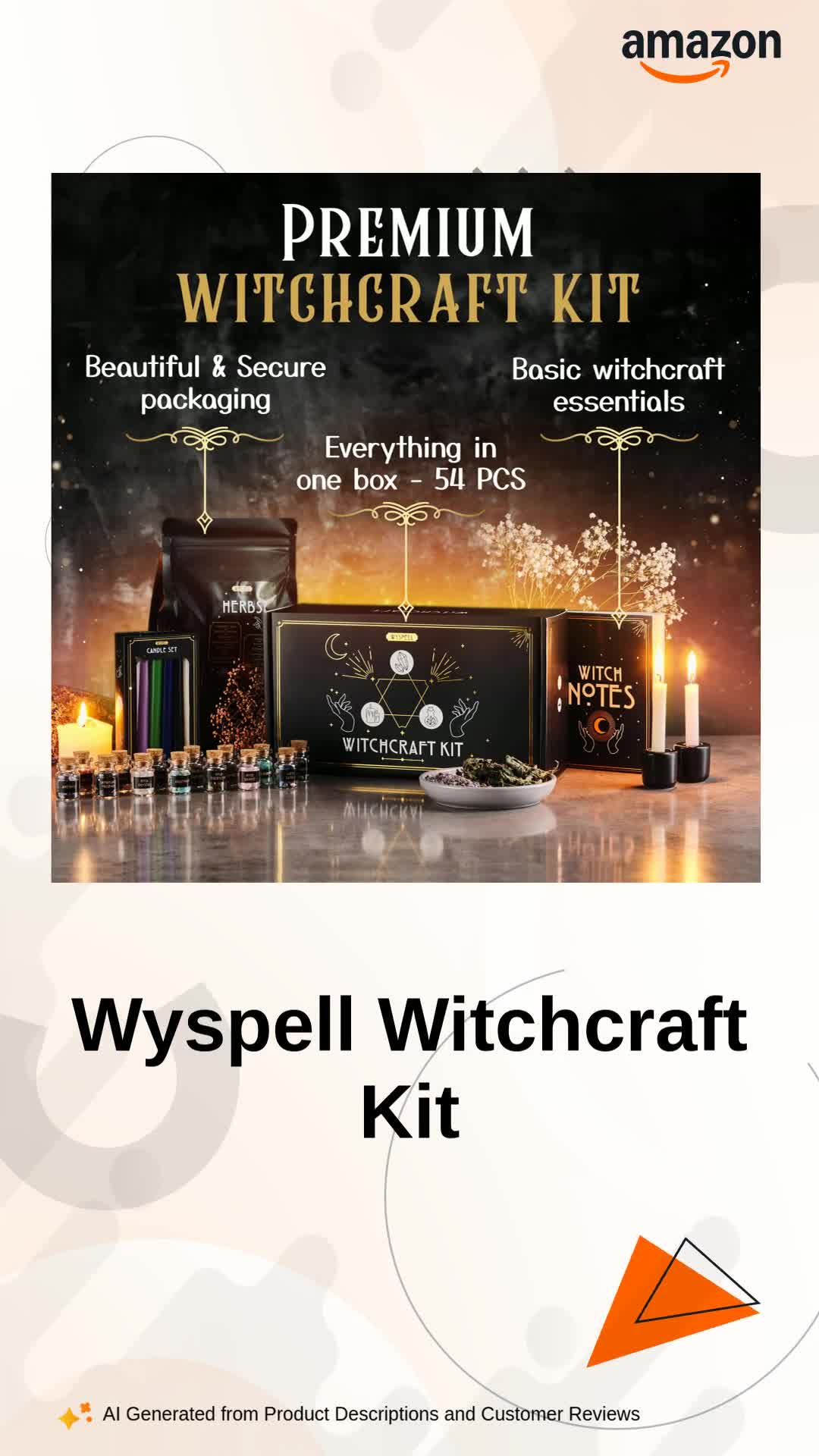 MAGICAL WITCHES　【土】 Wyspell Witchcraft Supplies Kit For Witch Altar 54Pcs - Contains